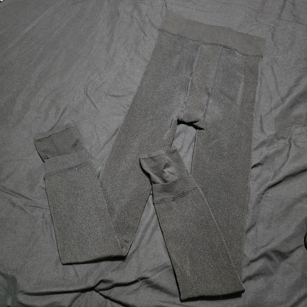 Black Tights With Mesh Ankles, Small
